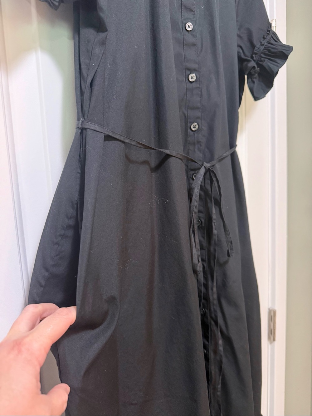 J. Crew Amelia maxi shirt-dress in back cotton poplin 2X - Picture 5 of 10